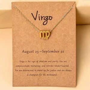 🎉 New Virgo Zodiac sign gold plated necklace